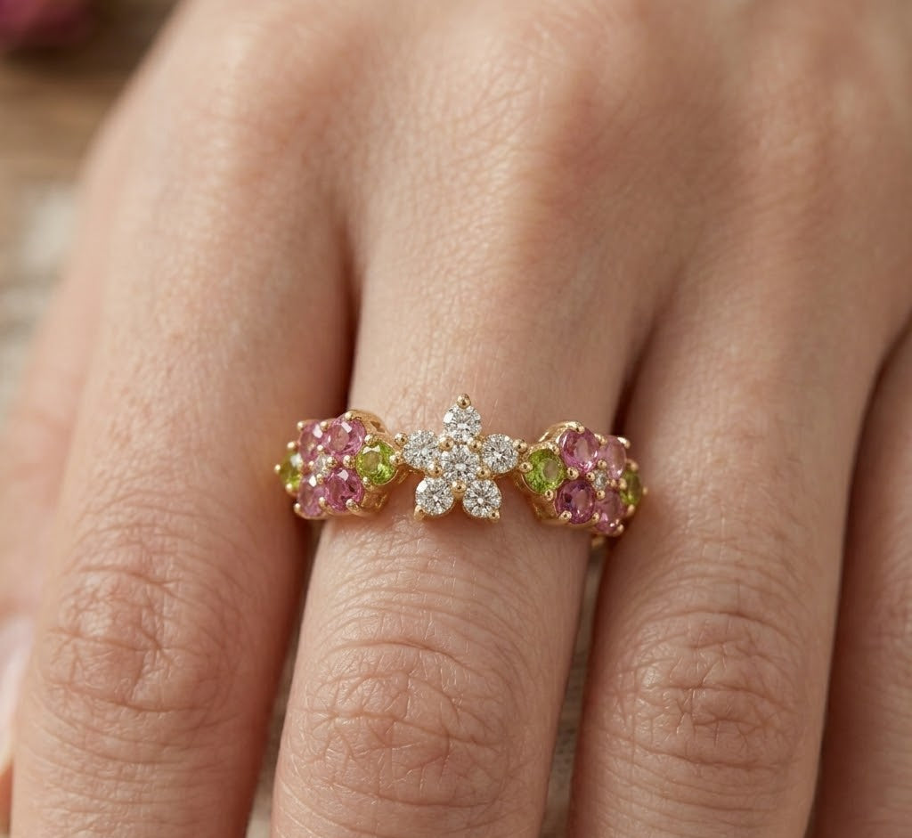 Cherry Blossom White-Pink Ring