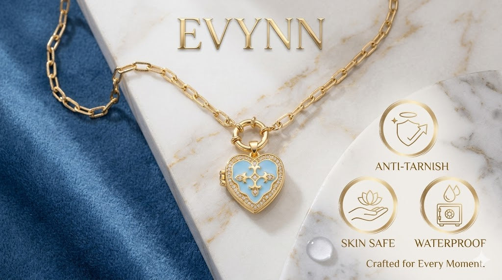 Heart  Locket Cross Necklace