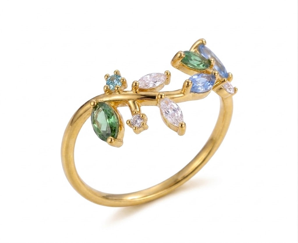 Gold Olive Branch Ring