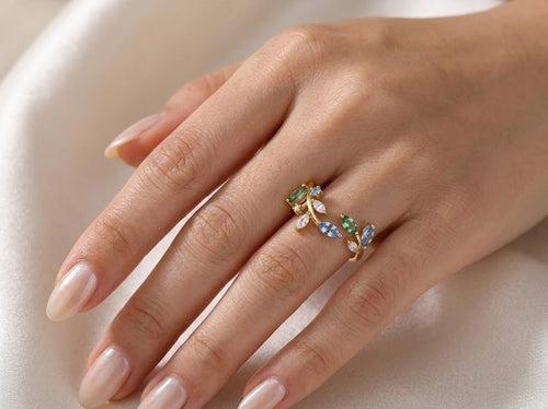 Gold Olive Branch Ring