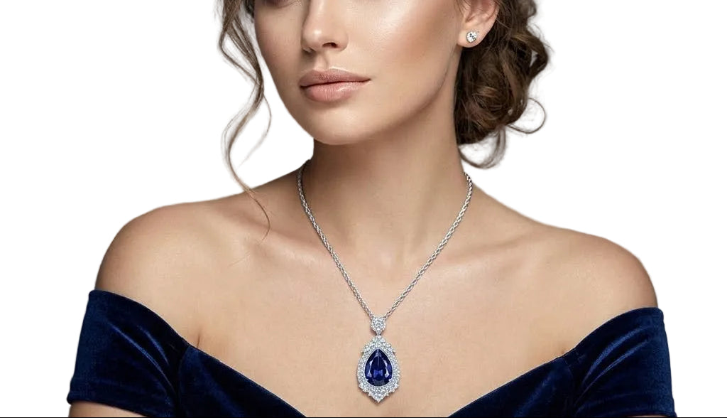 Blue Teardrop Necklace