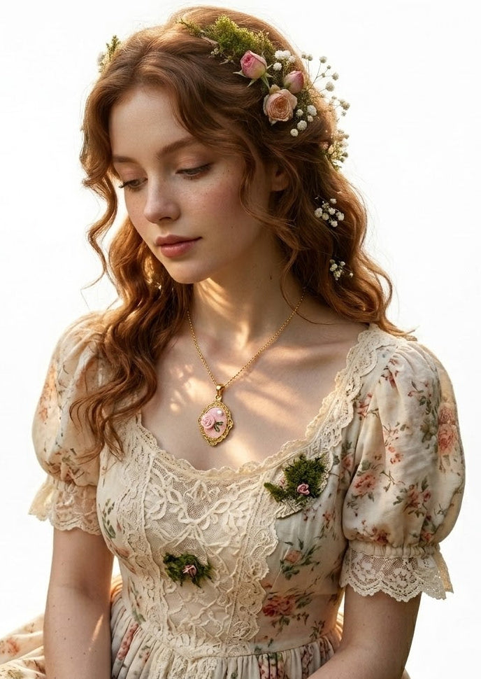 Lady Bridgerton Pink Rose Medallion