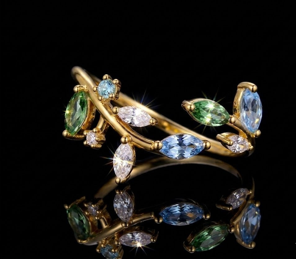 Gold Olive Branch Ring