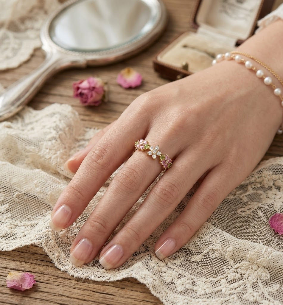 Cherry Blossom White-Pink Ring