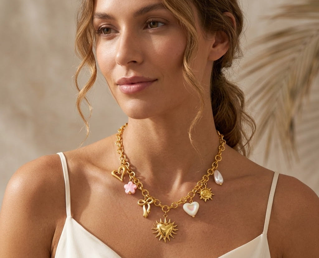 Tuscan Sun & Heart Necklace