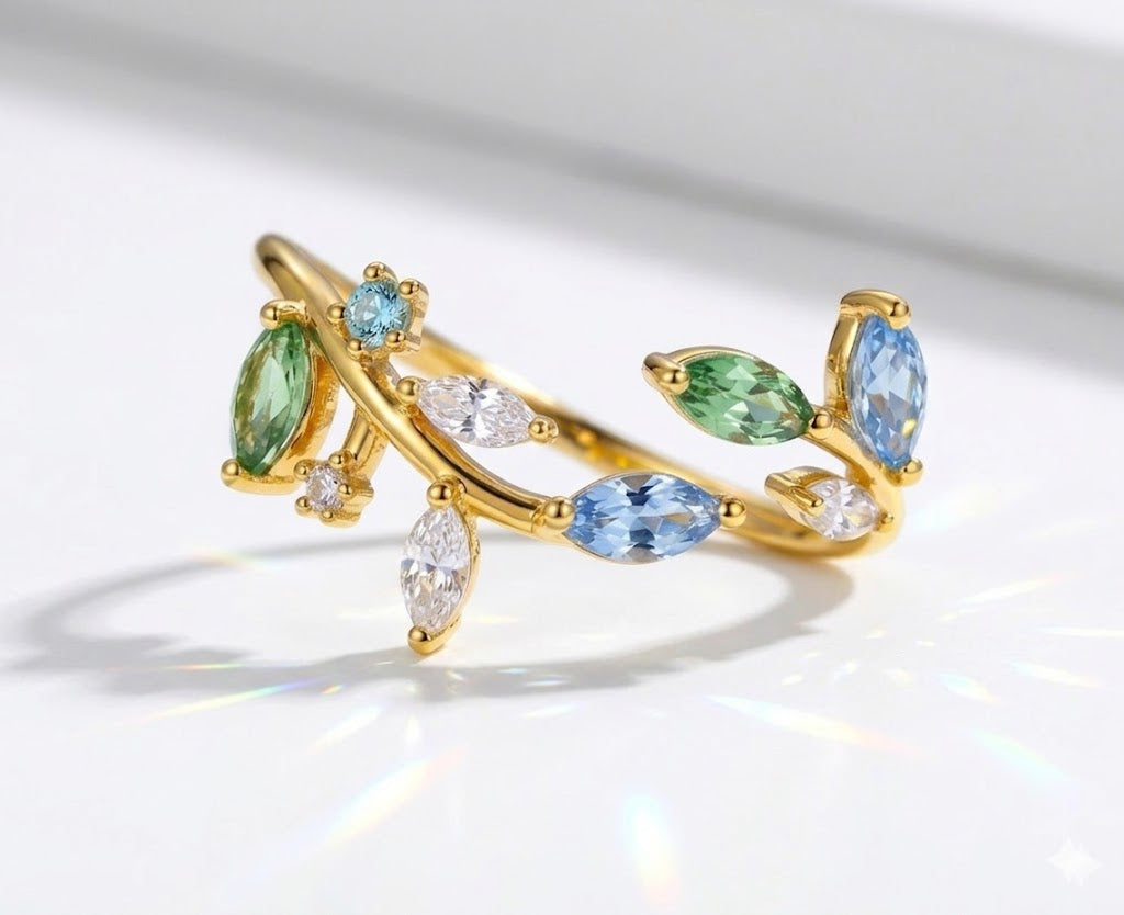 Gold Olive Branch Ring