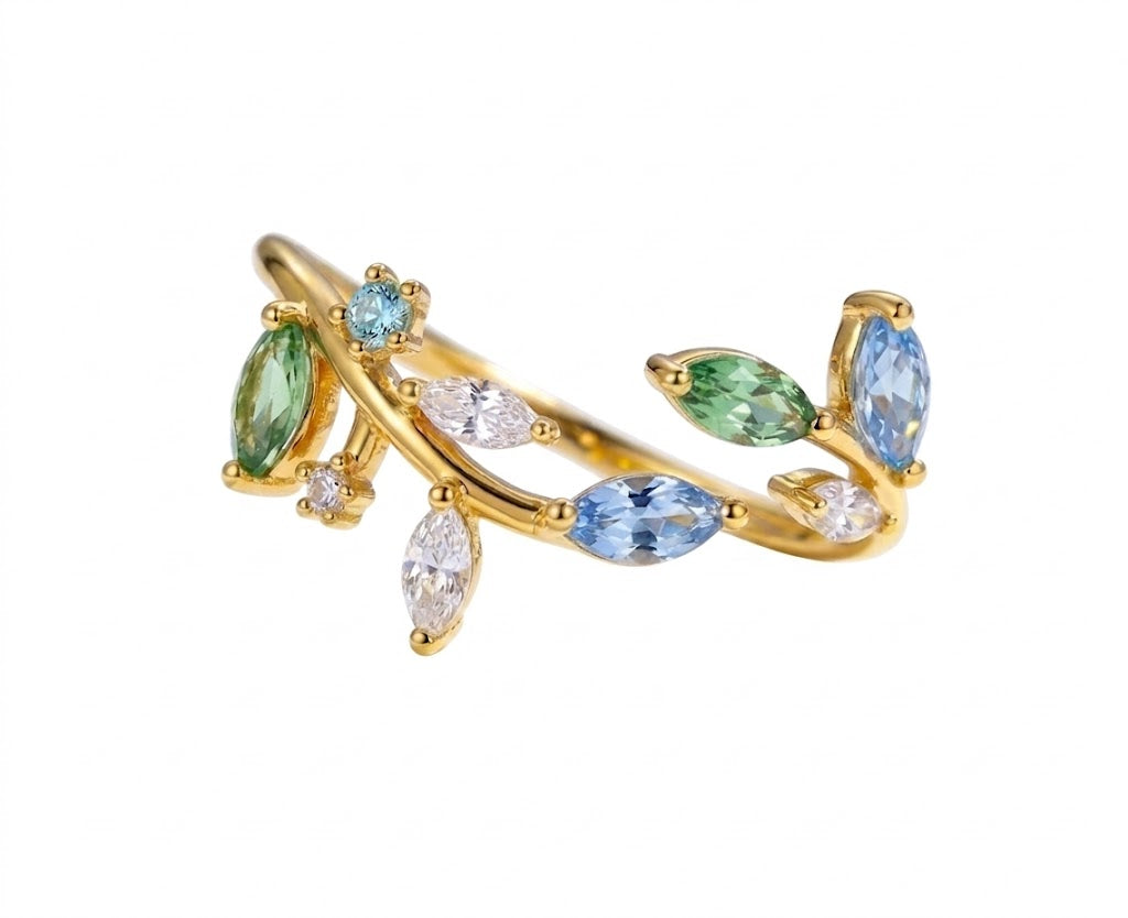 Gold Olive Branch Ring
