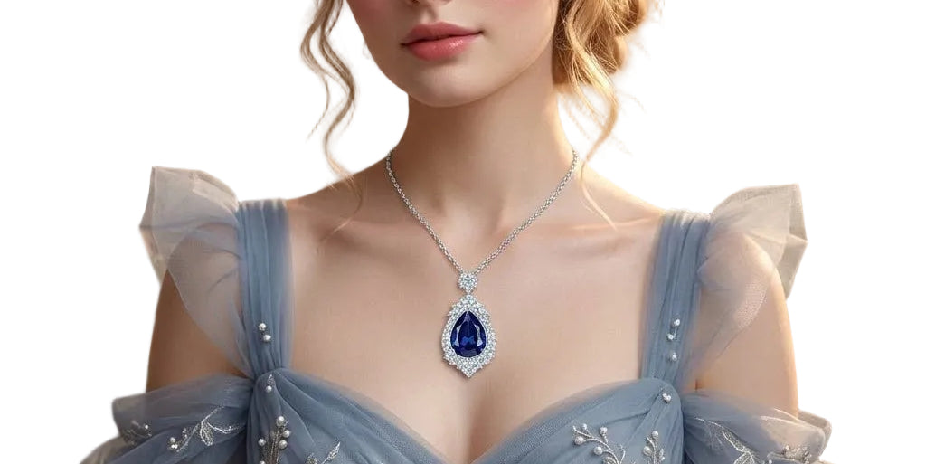 Blue Teardrop Necklace