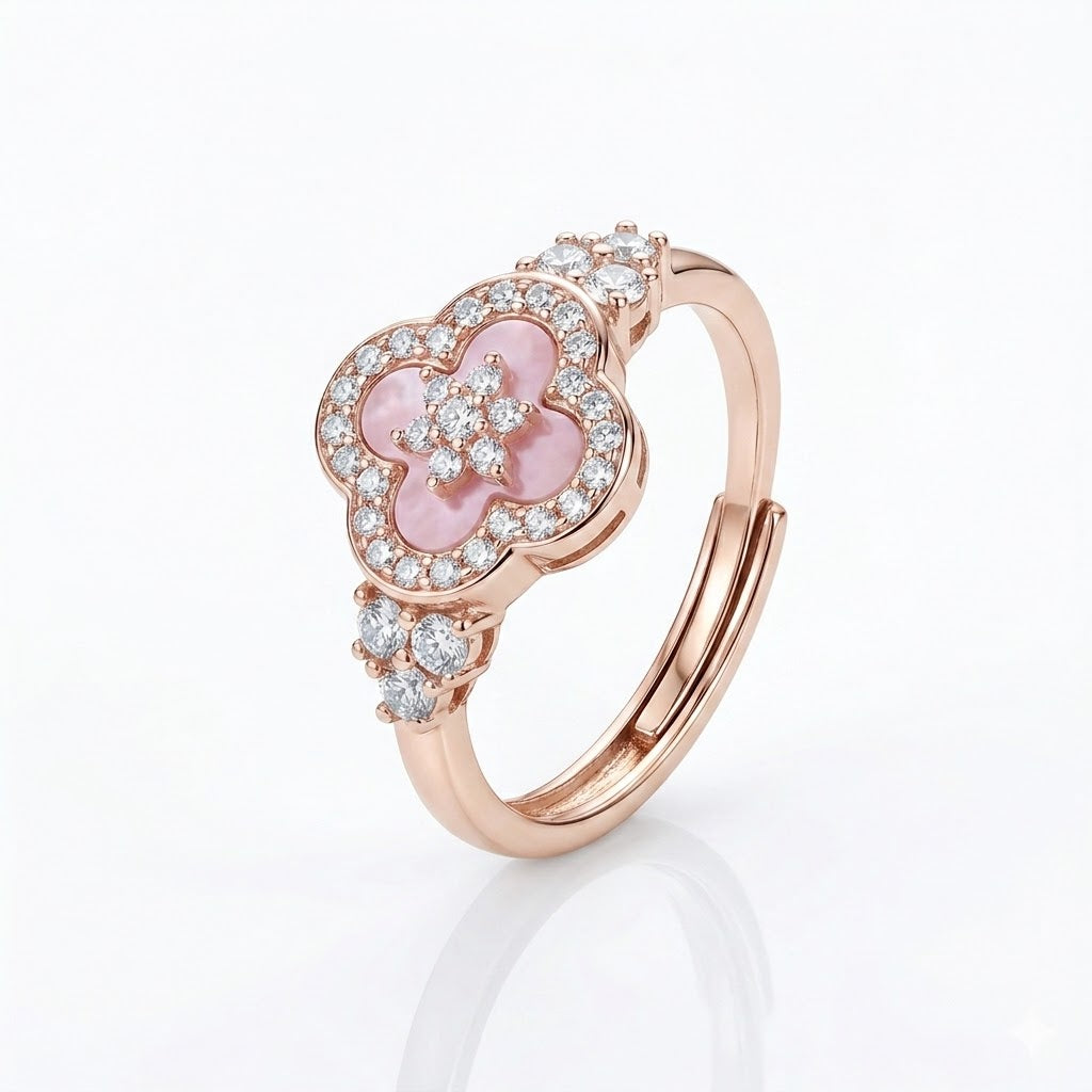 Pink Floral Rose Gold Set