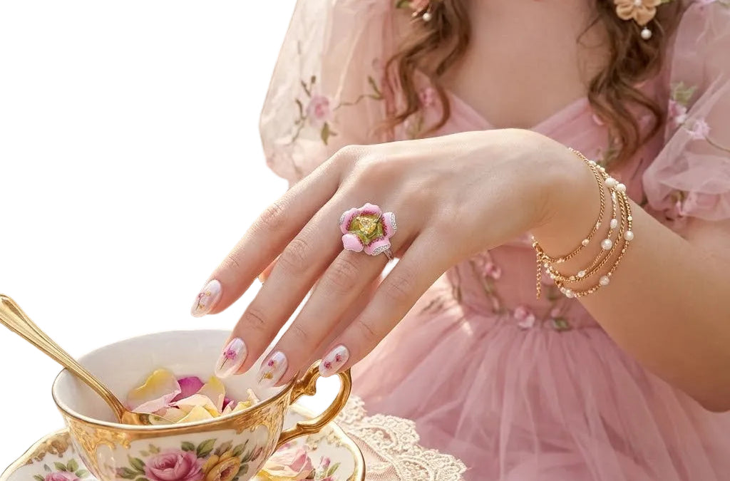 Flower Enamel Ring
