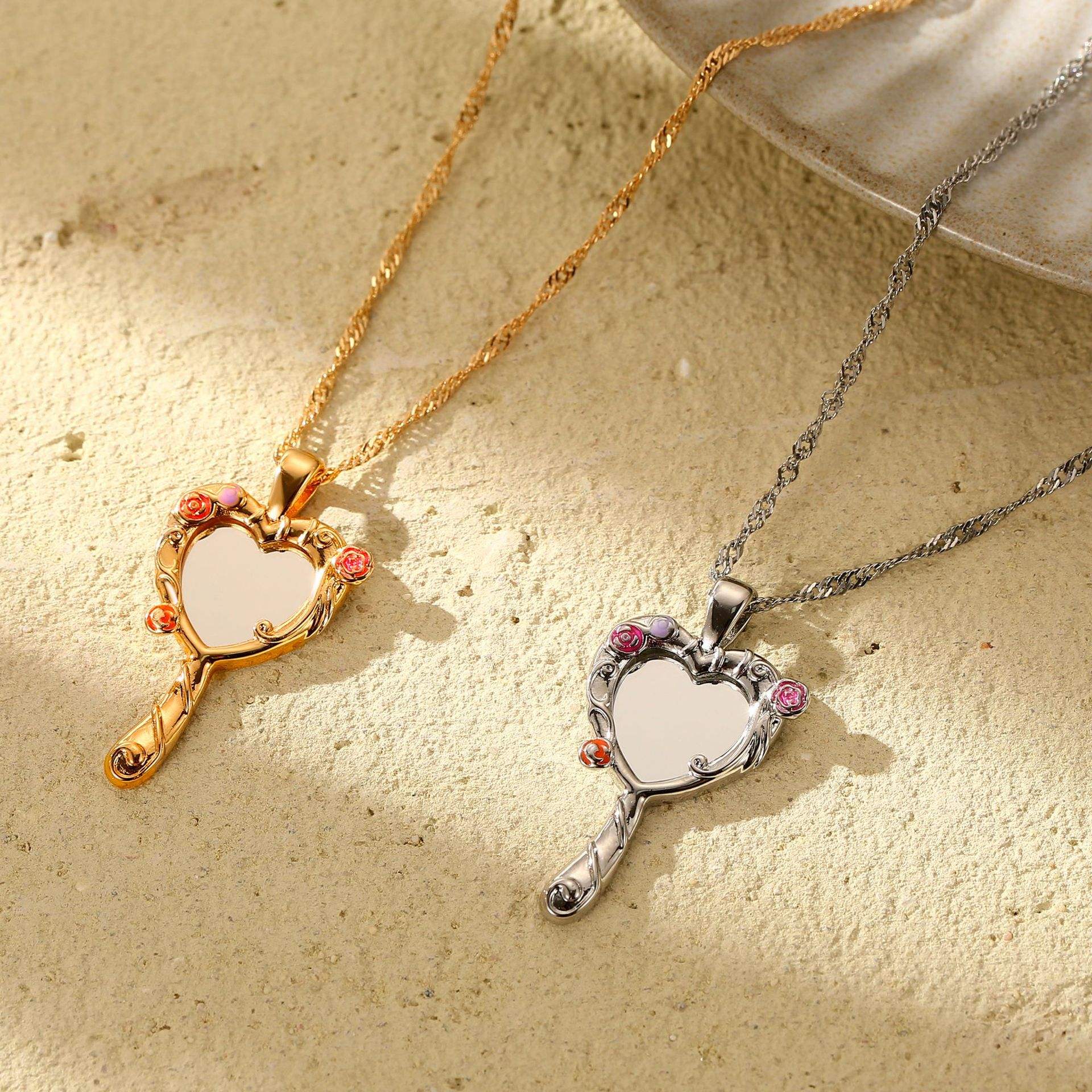 Alice Silver Mirror Necklace