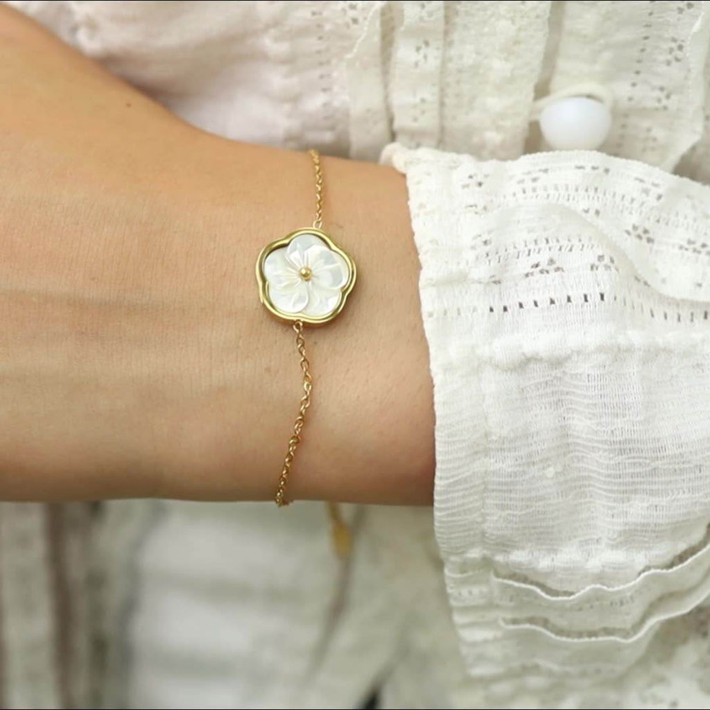 White Flower Bracelet