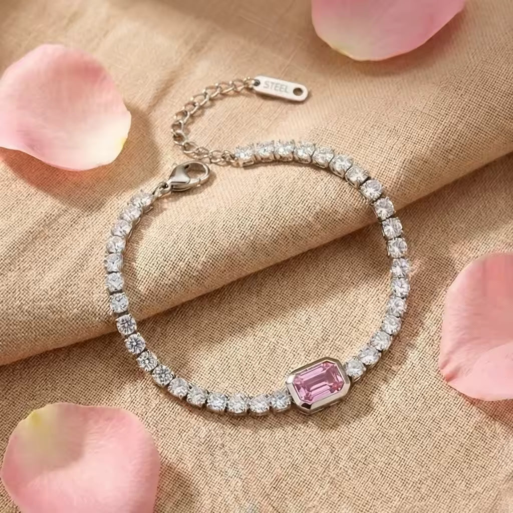 Pink Tennis Bracelet