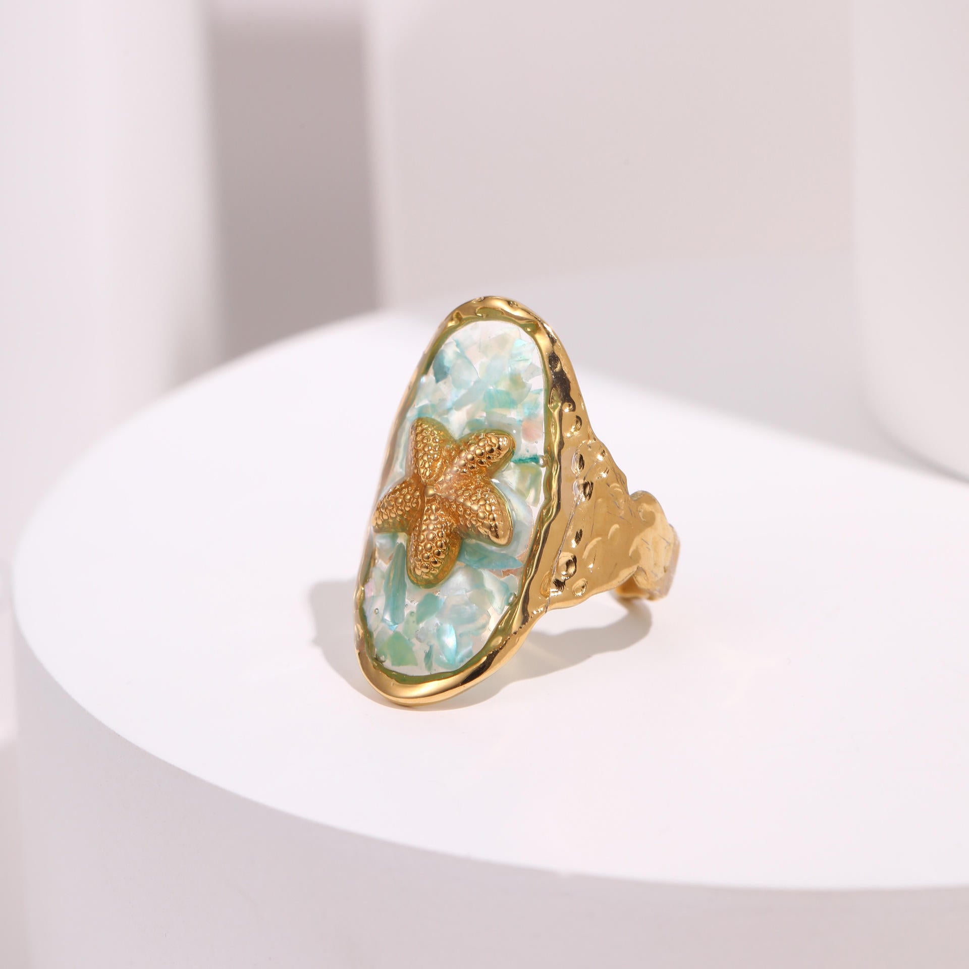 Mermaidcore Gold Starfish Ring