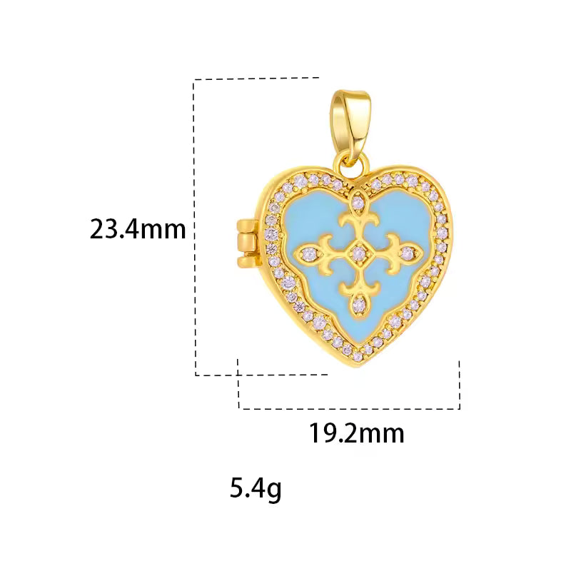 Heart  Locket Cross Necklace