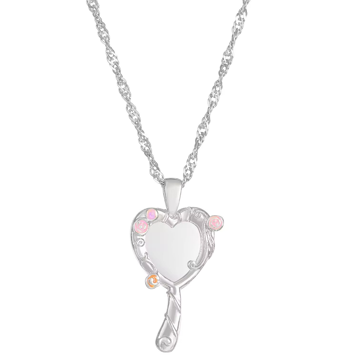 Alice Silver Mirror Necklace