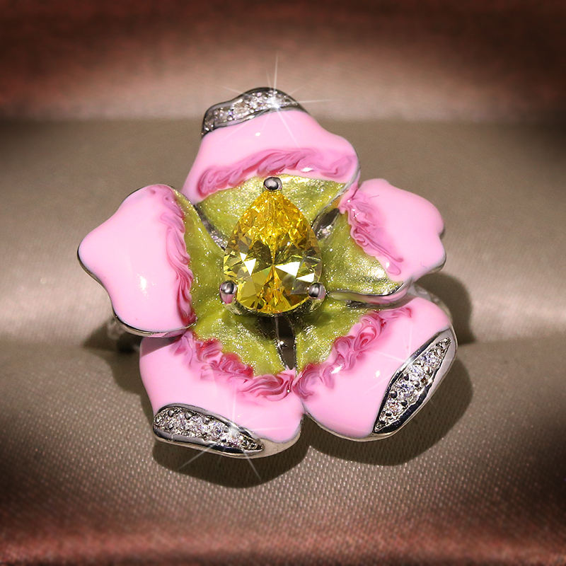 Flower Enamel Ring