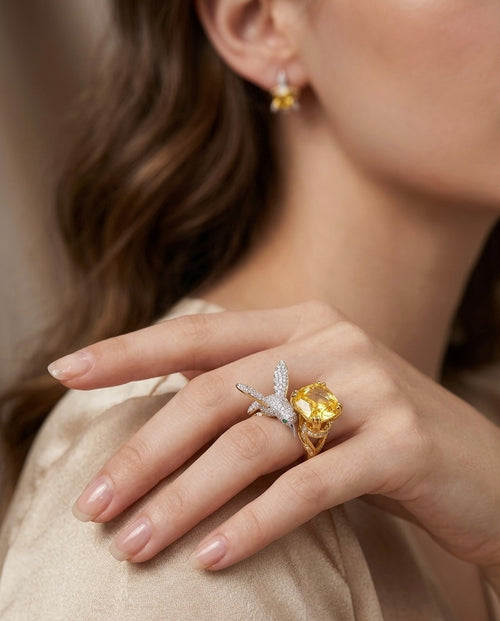 Gold Hummingbird Ring