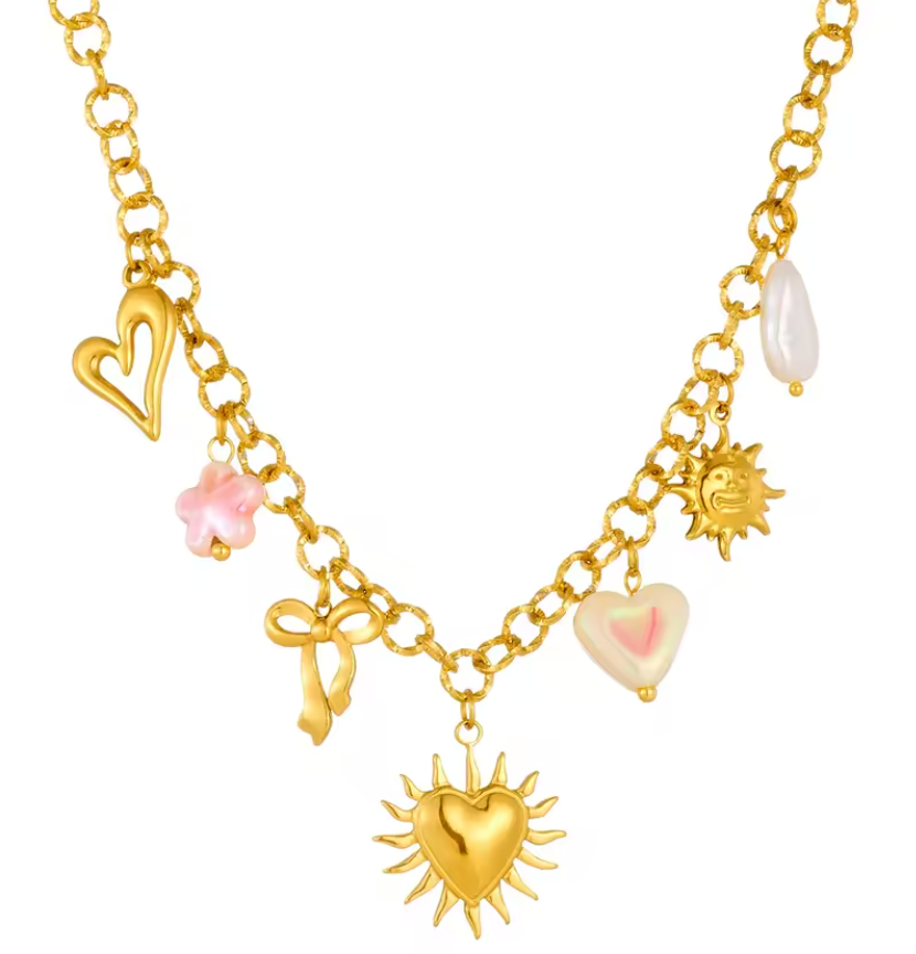 Tuscan Sun & Heart Necklace