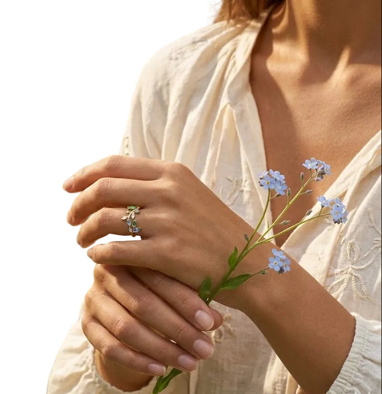 Gold Olive Branch Ring