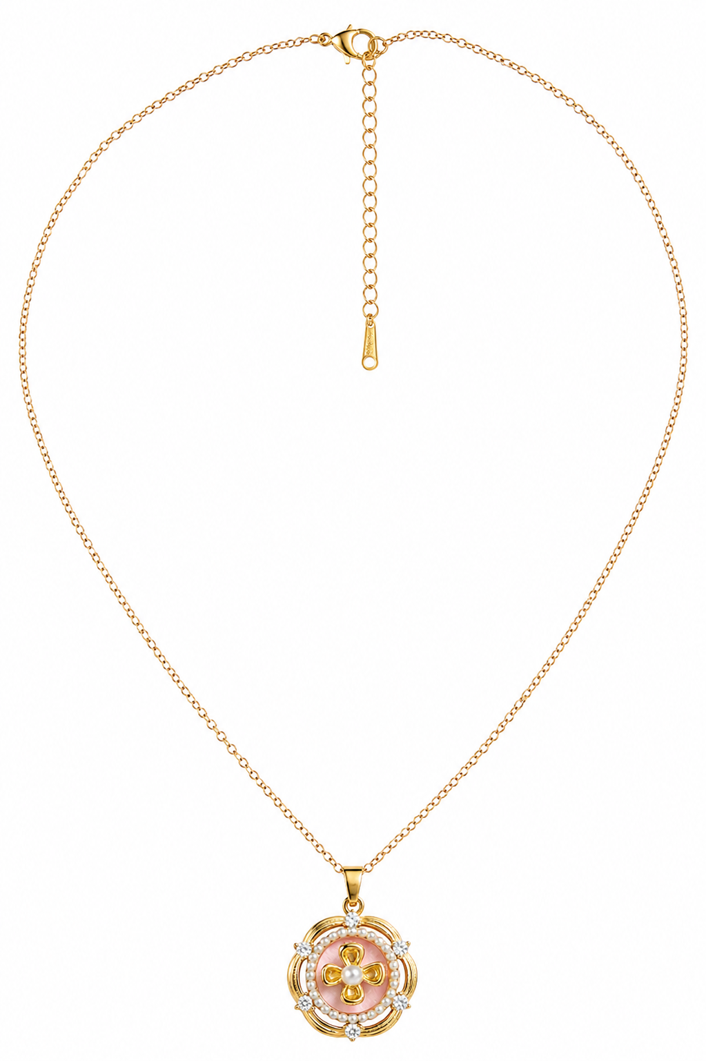 Tuileries Blush Pearl Medallion Necklace