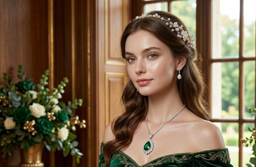 Green Teardrop Necklace