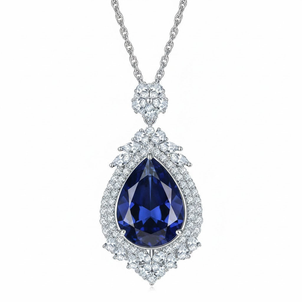 Blue Teardrop Necklace